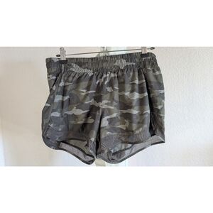 Athleta Gray Camo Racer Shorts